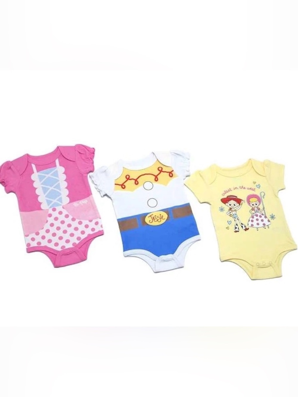 Disney Baby Toy Story Jessie Bo Peep 3 Pack Bodysuits 6-9M NWT